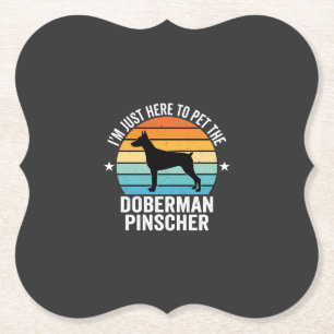 Dessous-de-verre En Papier Caressez le Doberman Pinscher Rétro