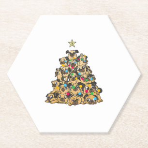 Dessous-de-verre En Papier Carlin sapin de Noël Joyeux Dogmas mignons
