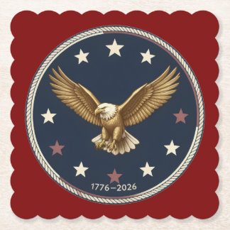 Dessous-de-verre En Papier Carré du 250e anniversaire Bord de mer en papier à