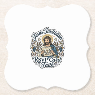 Dessous-de-verre En Papier Carte de réponse à l'invitation de Jésus Foi Invit
