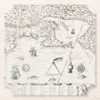 Dessous-de-verre En Papier carte du monde médiéval Québec Nouvelle-France Amé