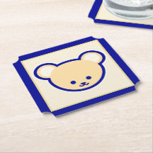 Carton Bleu Beige Teddy Bear Cute Art