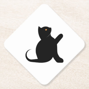 Dessous-de-verre En Papier Cat dit bonjour