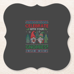 Dessous-de-verre En Papier Célébrez Gnomies Noël Gnomes Arbres Renne