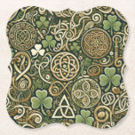 Dessous-de-verre En Papier Celtic Bloom<br><div class="desc">Celtic Bloom feels like spring awakening in an ancient land where folklore still breathes. The intertwining Celtic knots suggest music that loops, weaves, and circles back on itself like a living tapestry of melody. Bright green tones evoke lively fiddle dances and warm sunlight filtering through mossy forests, while the golden...</div>