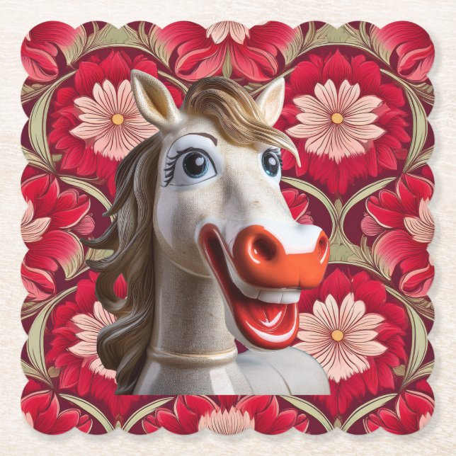 Dessous-de-verre En Papier Ceramic Horse Coaster (Devant)