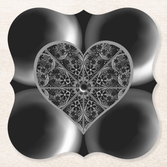 Dessous-de-verre En Papier Céramique noir (Devant)