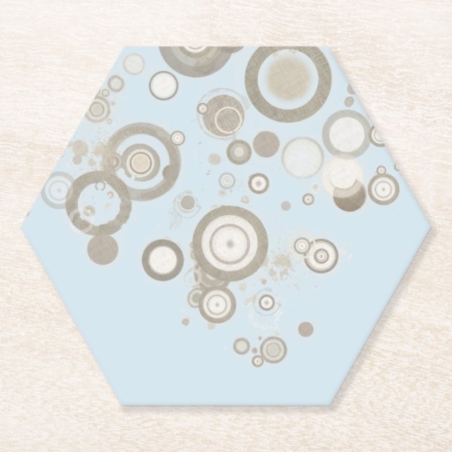 Dessous-de-verre En Papier Cercles flottants de mod (Devant)