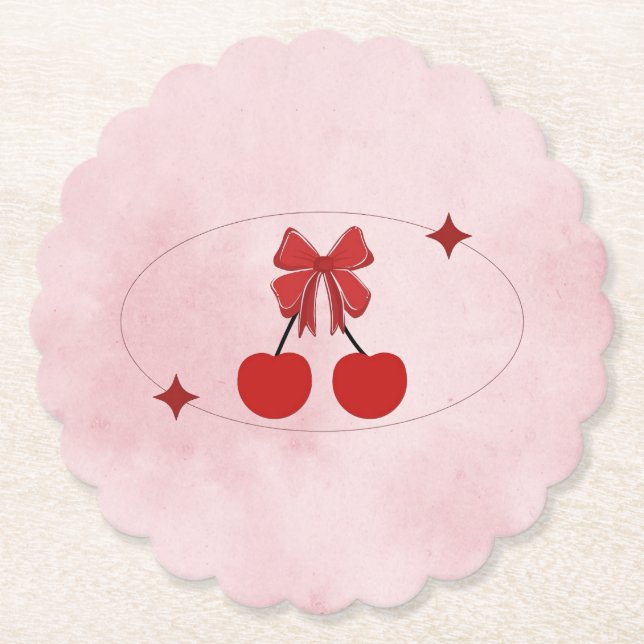 Dessous-de-verre En Papier Cerise (Devant)