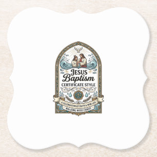 Dessous-de-verre En Papier Certificat de baptême de Jésus Style Certificat de