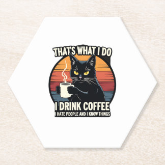 Dessous-de-verre En Papier C'est ce que je fais je bois du café je déteste le
