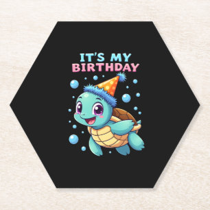 Dessous-de-verre En Papier C'est mon anniversaire joli tortue de mer océan an
