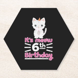 Dessous-de-verre En Papier C'est son 6ème anniversaire ! Joli kit cadeau chat