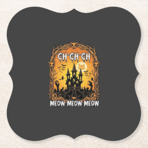 Dessous-de-verre En Papier Ch Meow Château Hanté Halloween_1