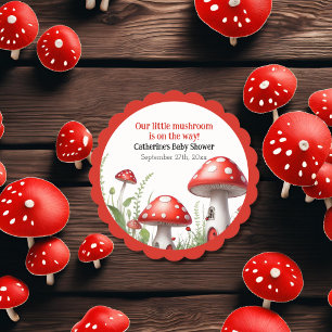 Dessous-de-verre En Papier Champignons rouges Baby shower des bois