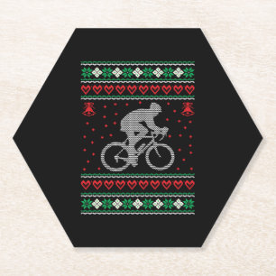 Dessous-de-verre En Papier Chandail de Noël moche à vélo