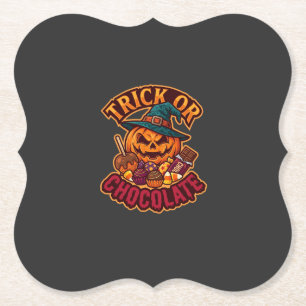 Dessous-de-verre En Papier Chapeau De Sorcière De Citrouille D'Halloween Tric