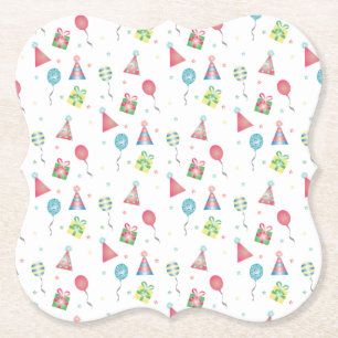 Dessous-de-verre En Papier Chapeaux de Fête de Ballons Cadeaux Anniversaire C