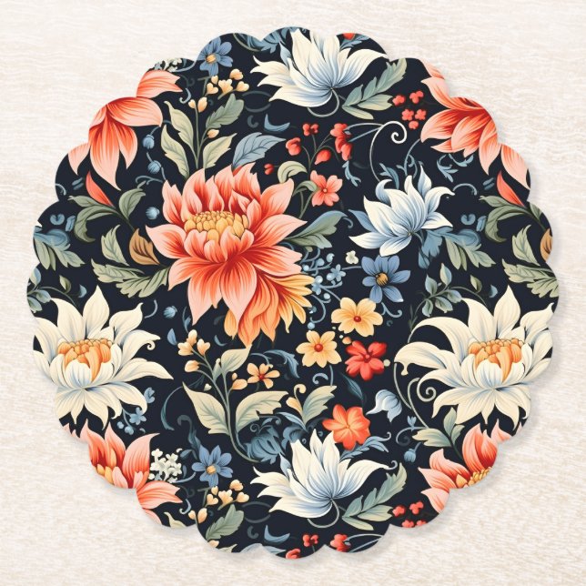 Dessous-de-verre En Papier Charming Ranya Floral Pattern-65293 (Devant)