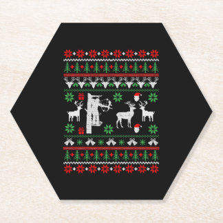 Dessous-de-verre En Papier Chasseur Cadeaux de Noël Chasse aux bow Noël laid