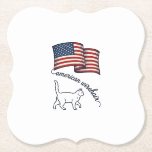 Dessous-de-verre En Papier Chat américain à poil dur patriotique Design vinta