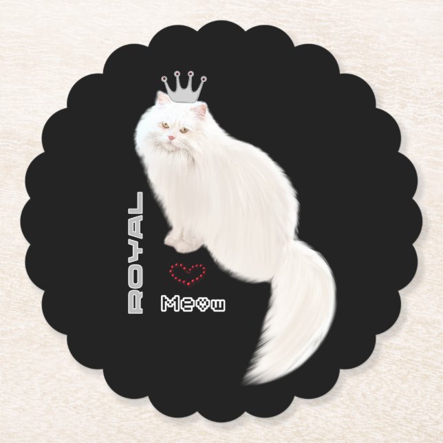 Dessous-de-verre En Papier chat blanc (Devant)
