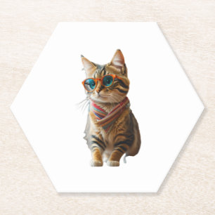 Dessous-de-verre En Papier Chat Cool mignon