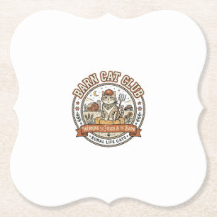 Dessous-de-verre En Papier Chat de grange Club Chat Agriculteur Animal de fer
