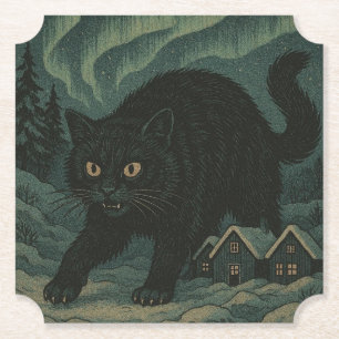Dessous-de-verre En Papier Chat de Noël islandais Yule
