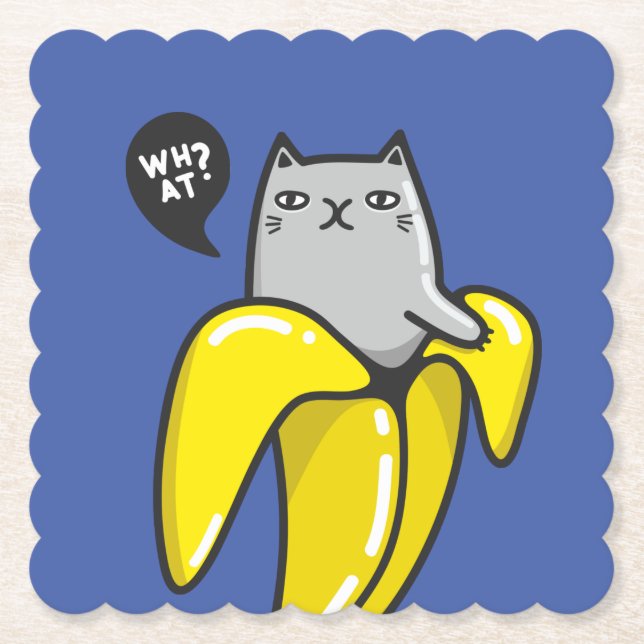 Dessous-de-verre En Papier Chat en banane (Devant)