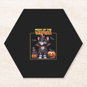 Dessous-de-verre En Papier Chat Halloween Éffrayant Kitten Lover Tricot Ou Tr