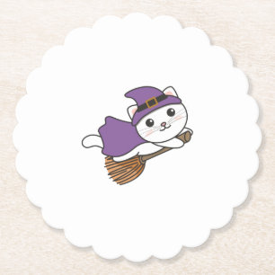 Dessous-de-verre En Papier Chat Halloween sorcière pour enfants costume de so