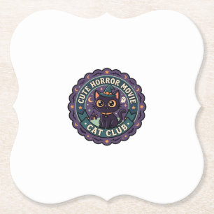 Dessous-de-verre En Papier Chat mignon de film d'horreur T-shirt de chat mign