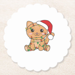 Dessous-de-verre En Papier Chat Noël Animaux d'hiver Chats