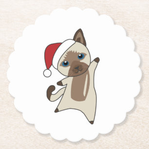 Dessous-de-verre En Papier Chat Noël Neige Hiver Animaux Chats