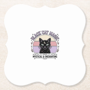 Dessous-de-verre En Papier Chat Noir Magie Chat Noir Chat Noir Vintage Vector