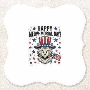 Dessous-de-verre En Papier Chat patriotique Meow-morial Day Conception vector