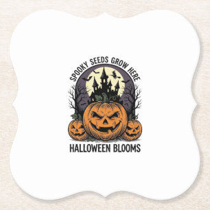 Dessous-de-verre En Papier Château de citrouille d'Halloween Vintage T-shirt