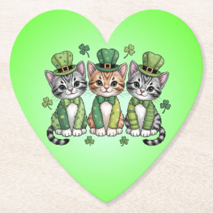 Dessous-de-verre En Papier Chatons chanceux de la Saint-Patrick-47474