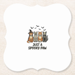 Dessous-de-verre En Papier Chatons Halloween Patte Effrayante Design de Chemi