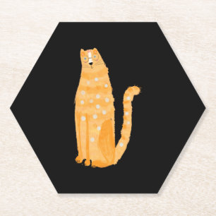 Dessous-de-verre En Papier Chats Orange