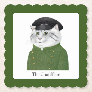 Dessous-de-verre En Papier CHAUFFER CAT Dessous de verre en papier carré évas