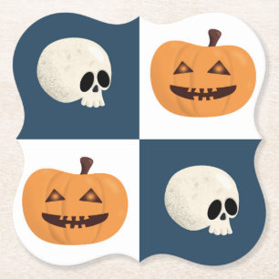 Dessous-de-verre En Papier Checks de Skulls et Pumkins