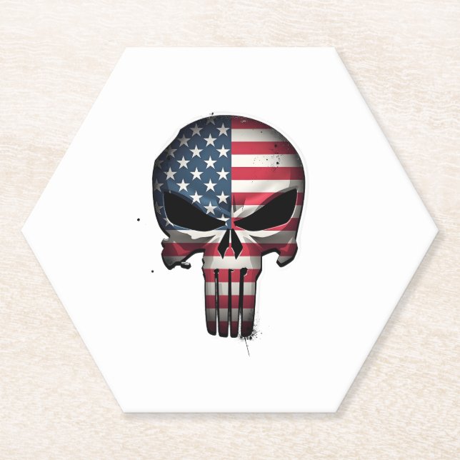 Dessous-de-verre En Papier Chemise 4 juillet pour femmes hommes drapeau améri (Devant)
