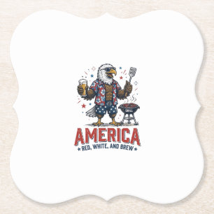 Dessous-de-verre En Papier Chemise America Red White And Brew Eagle BBQ (7)_1