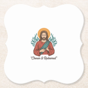 Dessous-de-verre En Papier Chemise chrétienne vintage Jésus choisie et rachet