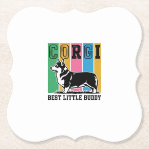 Dessous-de-verre En Papier Chemise Corgi Love Gravure Vintage Silhouette de C
