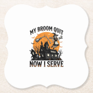 Dessous-de-verre En Papier Chemise d'attendant d'Halloween Balai Cassa Humour