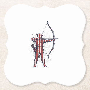 Dessous-de-verre En Papier Chemise de chasse à l'arc du drapeau américain Arc