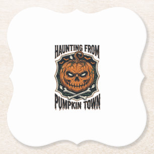 Dessous-de-verre En Papier Chemise de citrouille d'Halloween Vintage Jack O L